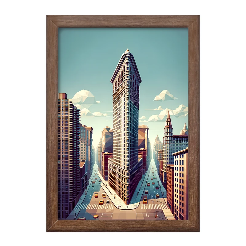 تابلو خندالو طرح ساختمان فلت‌آیرن (Flatiron Building) کد F6366