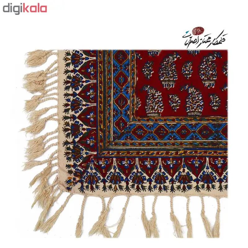 رومیزی قلمکار ممتاز اصفهان اثر عطريان طرح بته قرمز مدل G183