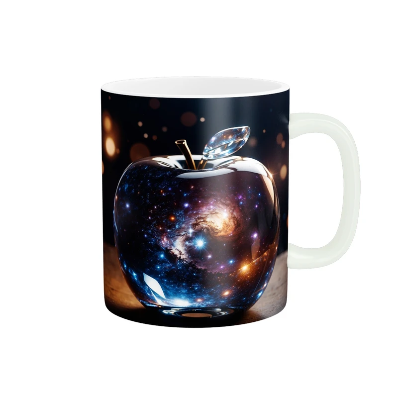 ماگ پاد آفرین طرح سیب و کهکشان  مدل اپل کد 1399