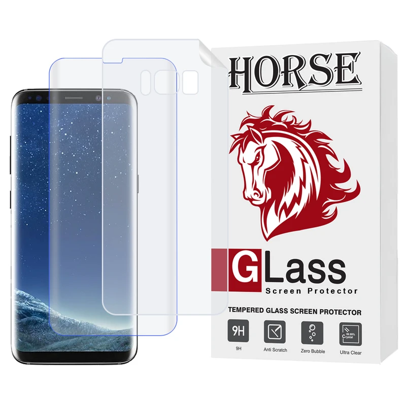 محافظ صفحه نمایش یووی هورس مدل UVNANOMTBH مناسب برای گوشی موبایل سامسونگ Galaxy S8 به همراه محافظ پشت گوشی