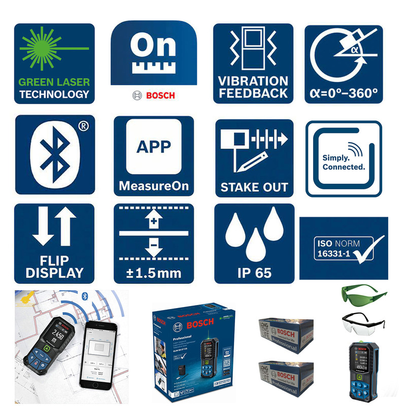 متر لیزری بوش مدل GLM 50-27 CG Professional