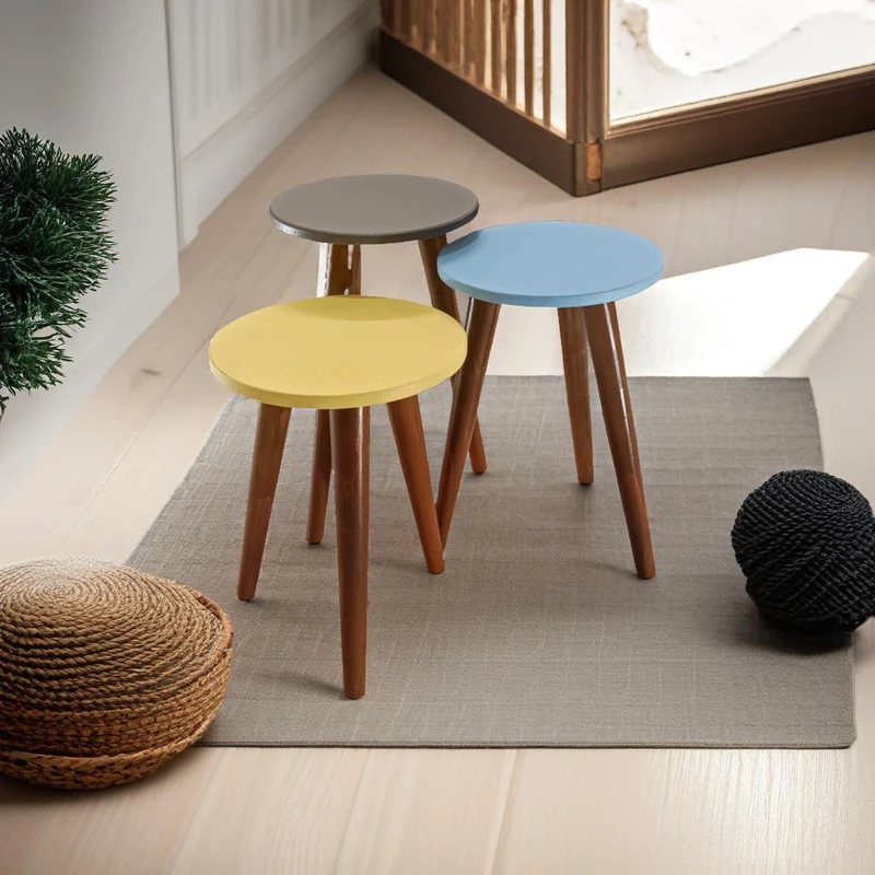  میز عسلی مدل لاین 323 کد 106 مجموعه سه عددی