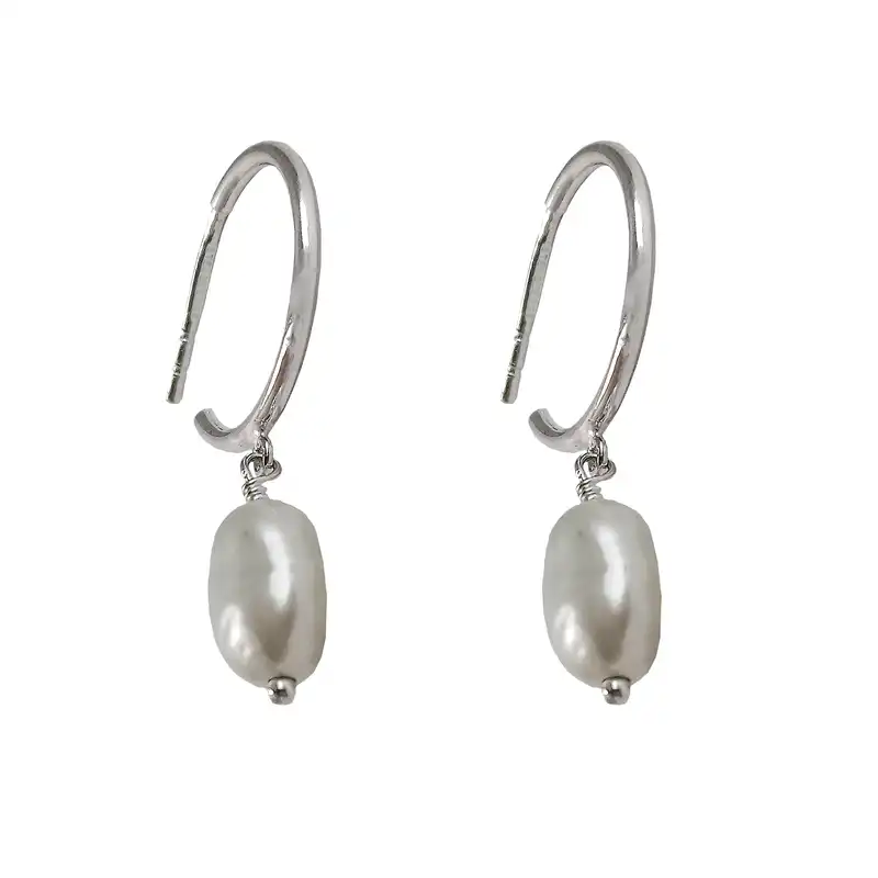 گوشواره نقره زنانه مدل مرواریدی