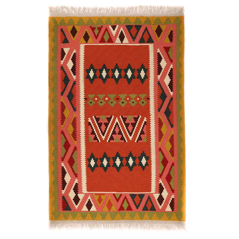 گلیم دستبافت دو ونیم متری طرح قشقایی کد140629