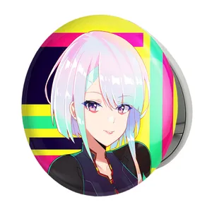 آینه جیبی خندالو طرح لوسی انیمه سایبرپانک مدل تاشو کد 23965 