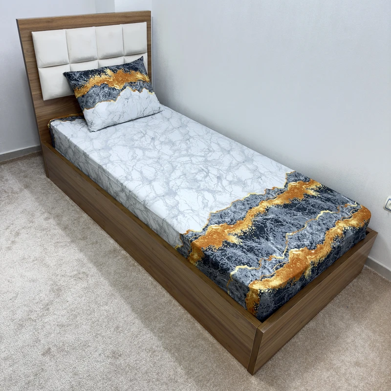 سرویس ملحفه ناتوسا مدل آتشفشان کد 90 یک نفره دو تکه