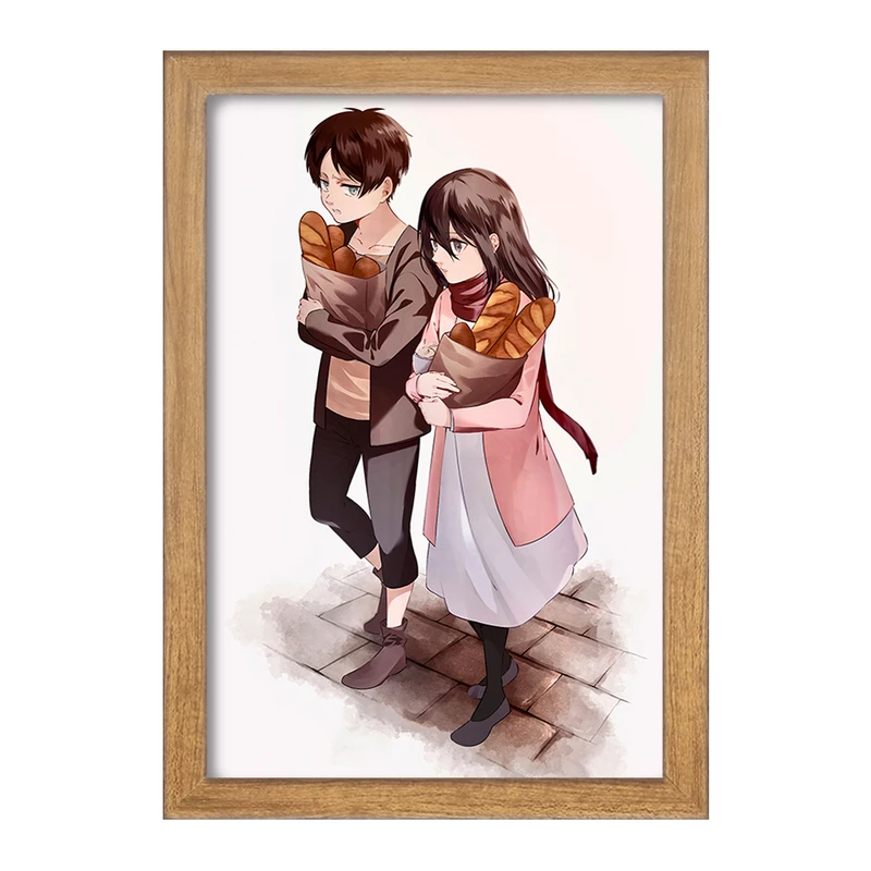 تابلو خندالو مدل ارن و میکاسا انیمه اتک آن تایتان Attack on Titan  کد 18583