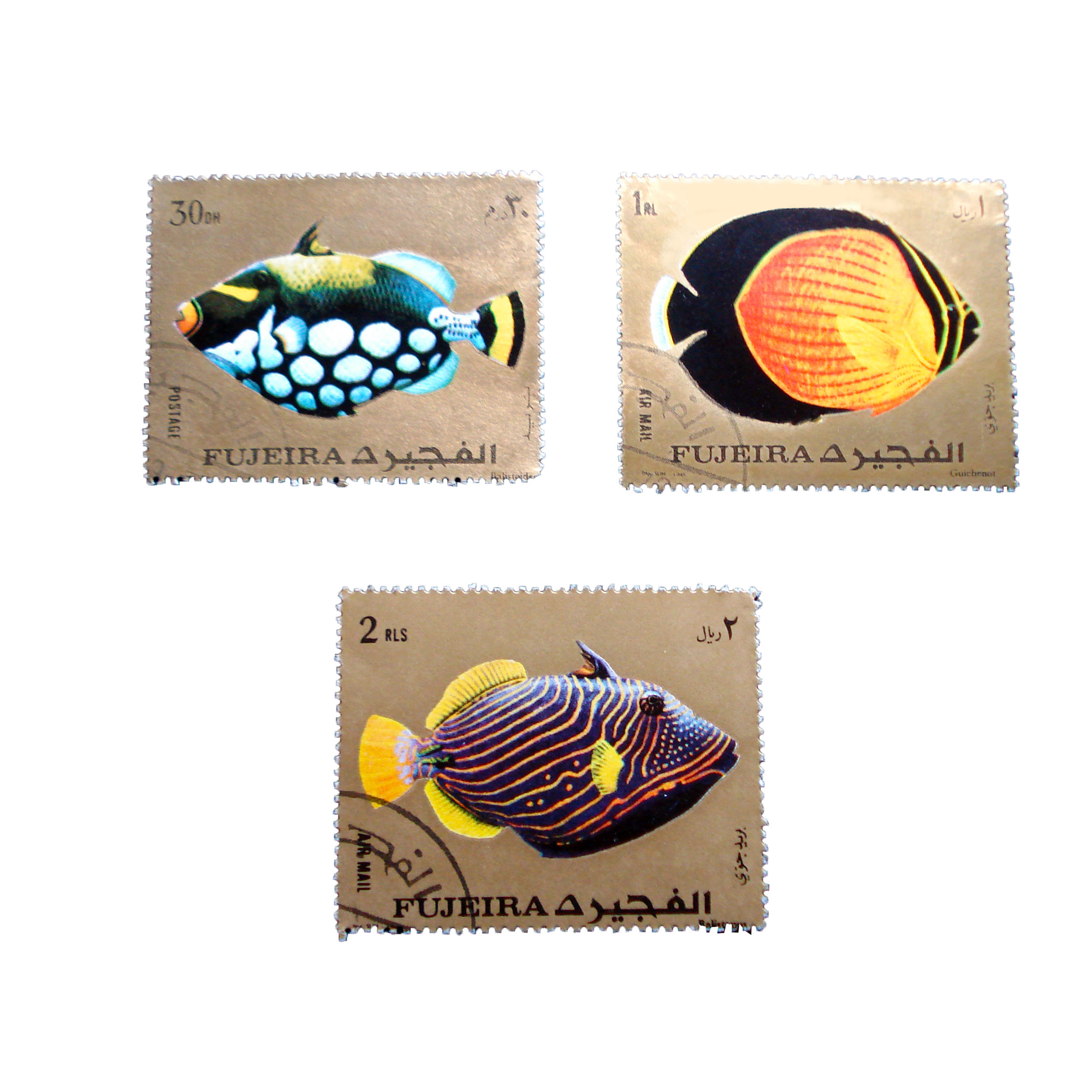 تمبر یادگاری مدل ماهی کد h-695 مجموعه 3 عددی