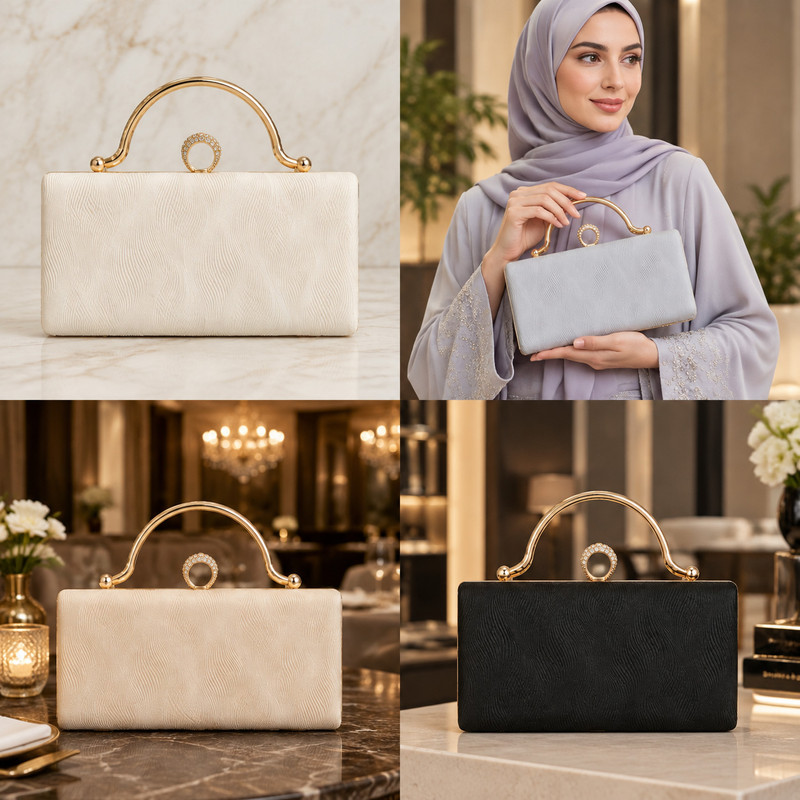 کیف مجلسی زنانه طرح موج دار مدل 201