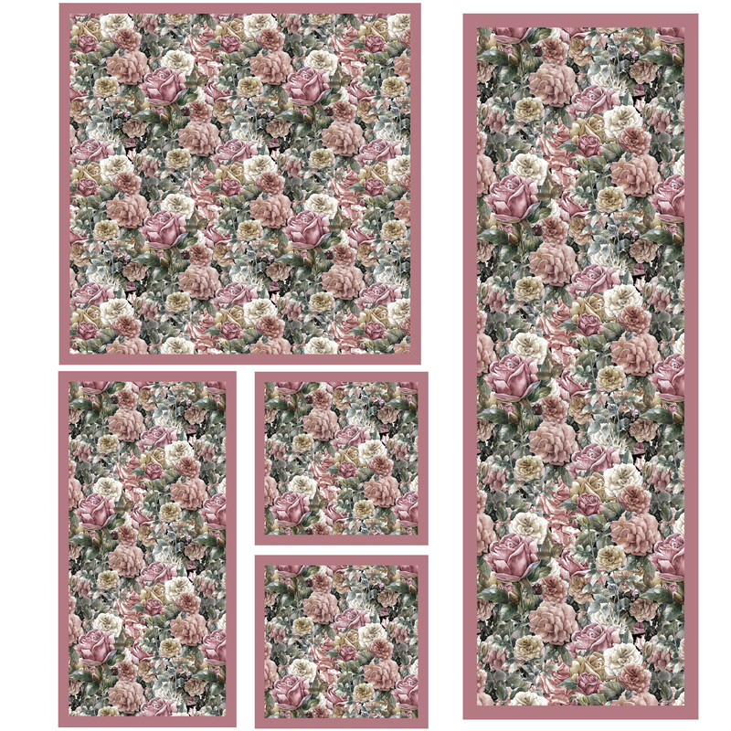 ست رومیزی پنج تکه طرح گل کد 985