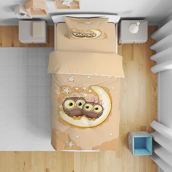 سرویس روتختی مدل جغد و ماه 5045 تک نفره 5 تکه