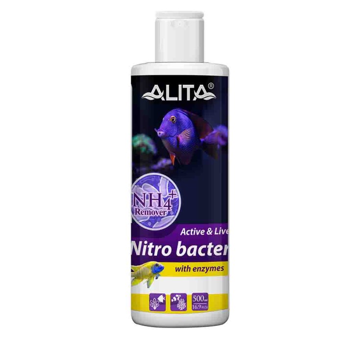 محلول باکتری زنده آب آکواریوم آلیتا مدل Nitro Bacter حجم 500 میلی لیتر