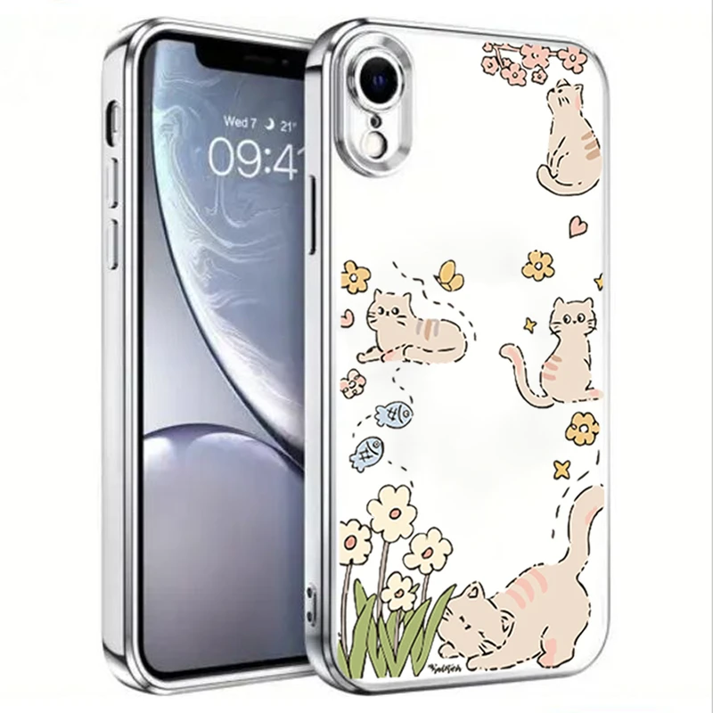 کاور طرح Cat & Flower مناسب برای گوشی موبایل آیفون Iphone Xr