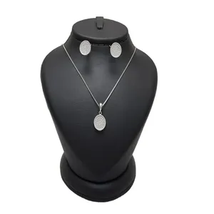 نیم ست نقره زنانه ترمه 1 طرح دایره کد X39