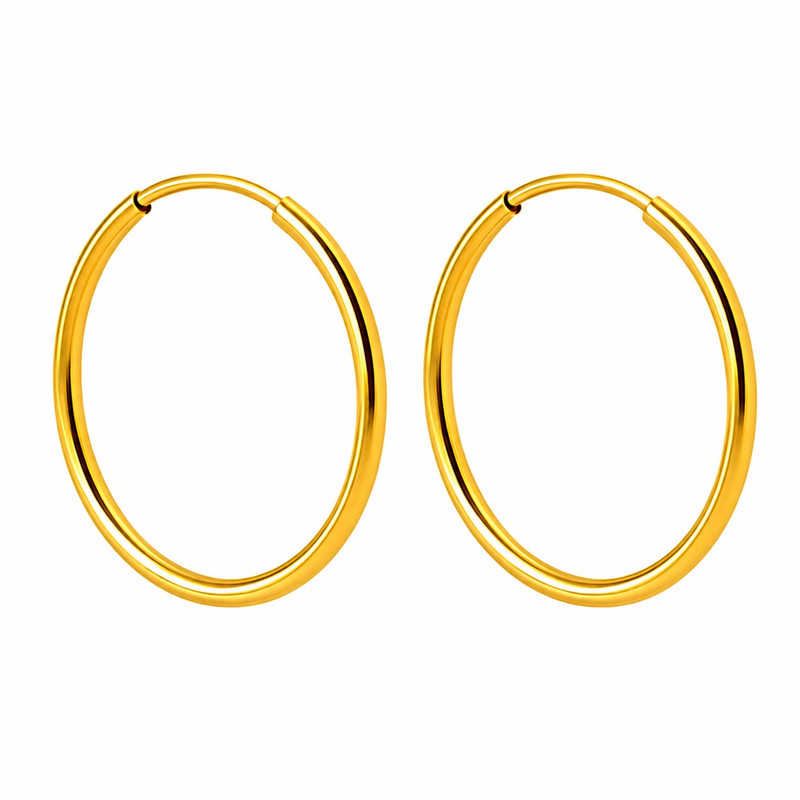 گوشواره حلقه‌ای طلا 18 عیار زنانه طلای معتمدی مدل کلاسیک