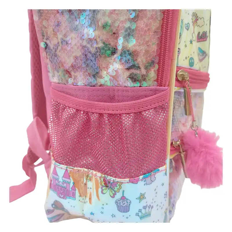 کوله پشتی مدل پولکی طرح ال او ال