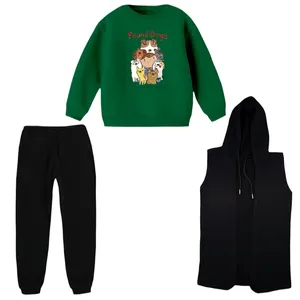 ست 3 تکه لباس راحتی بچگانه مدل حیوانات  