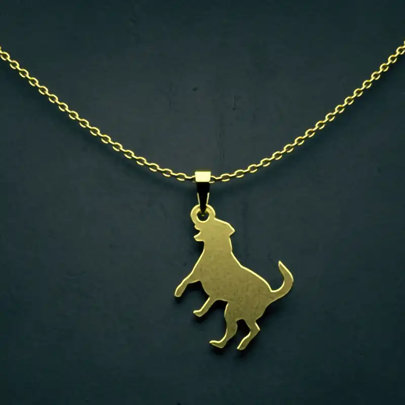 گردنبند طلا 18 عیار زنانه مدوپد مدل سگ کد J3-1-1243
