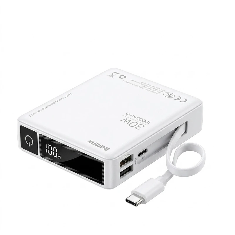 پاوربانک 30 وات ریمکس مدل  RPP-86  ظرفیت 10000 میلی‌آمپرساعت