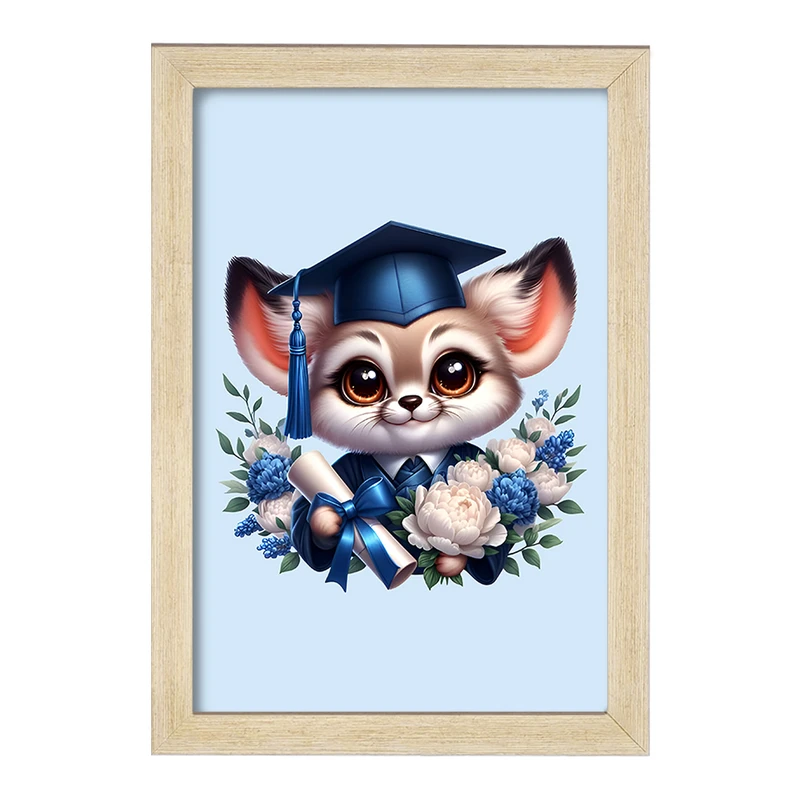 تابلو خندالو مدل گربه فارغ التحصیل کد F7692