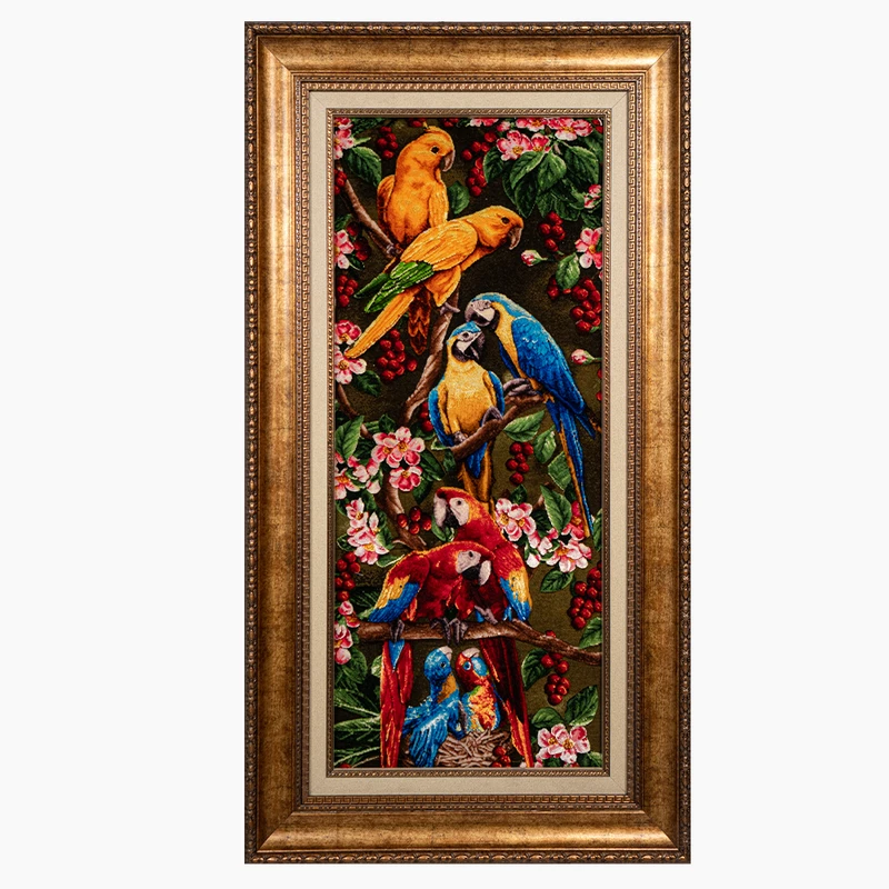 تابلو فرش دستباف طرح طوطی کد 741325