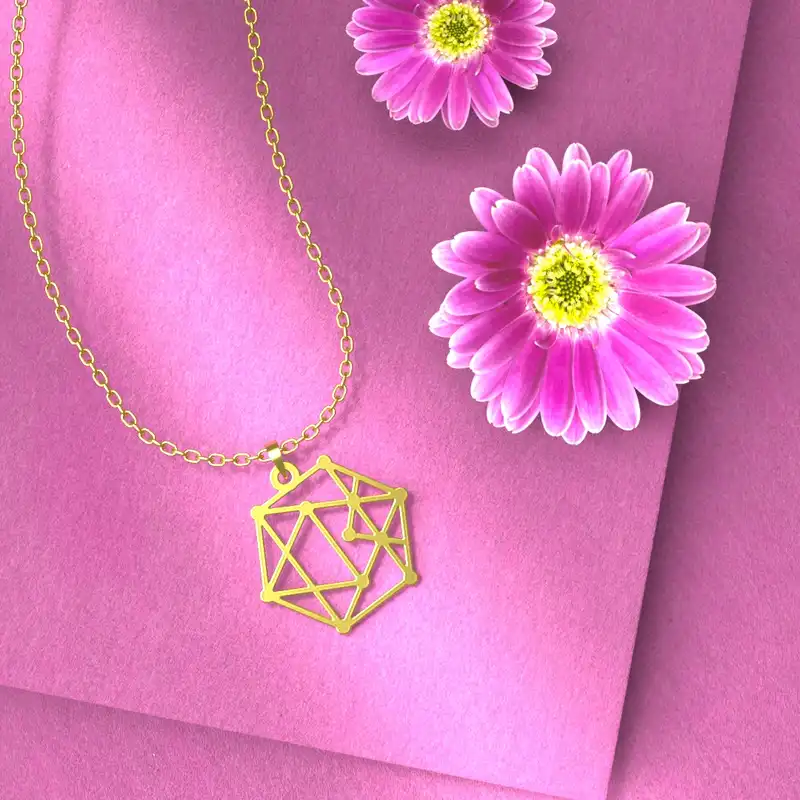 گردنبند طلا 18 عیار زنانه مدوپد مدل هندسی کد D3-1-1074