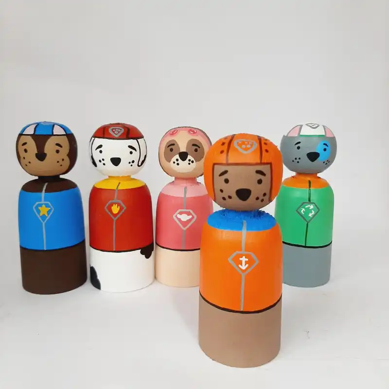 اسباب بازی چوبی مدل سگ های نگهبان مجموعه 5 عددی