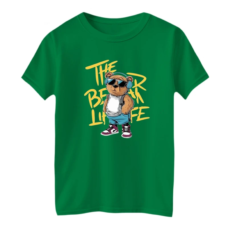 تی شرت آستین کوتاه بچگانه مدل تدی هدفون