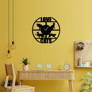 ساعت دیواری ماهوت طرح گربه کد 058