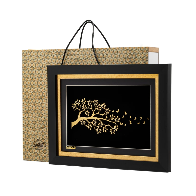 عکس شماره 4 : تابلو طلاکوب آلتین هنر مدل درخت و پروانه کد 500202