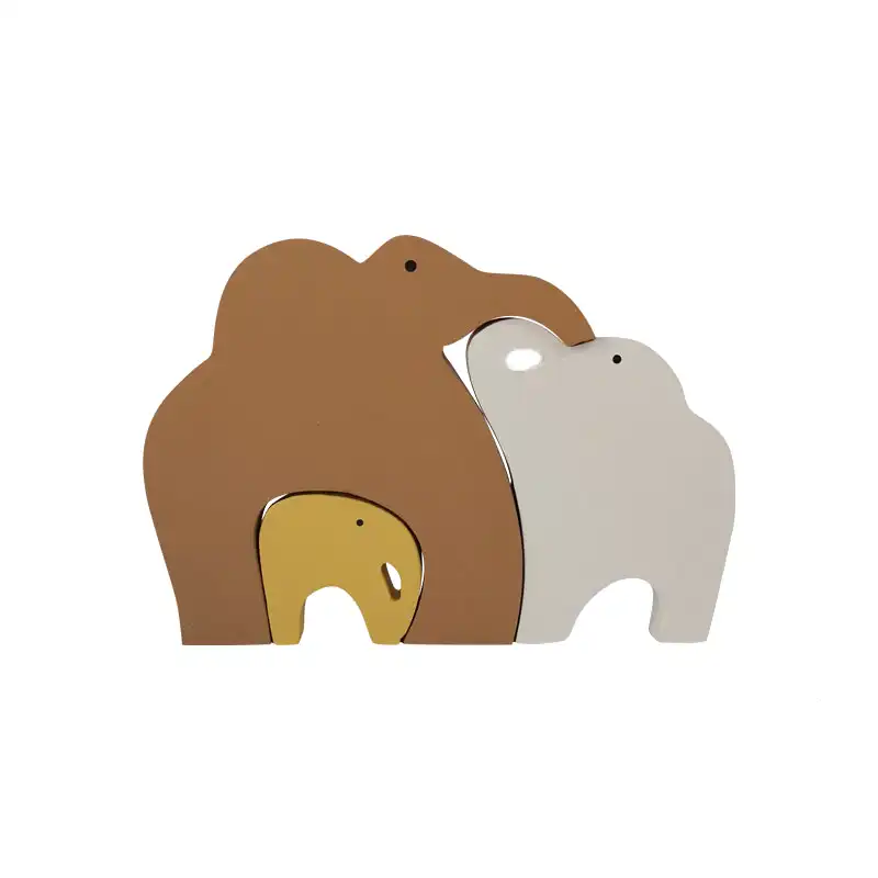 اسباب بازی چوبی طرح پازل فیل خانواده مدل MKT03-M