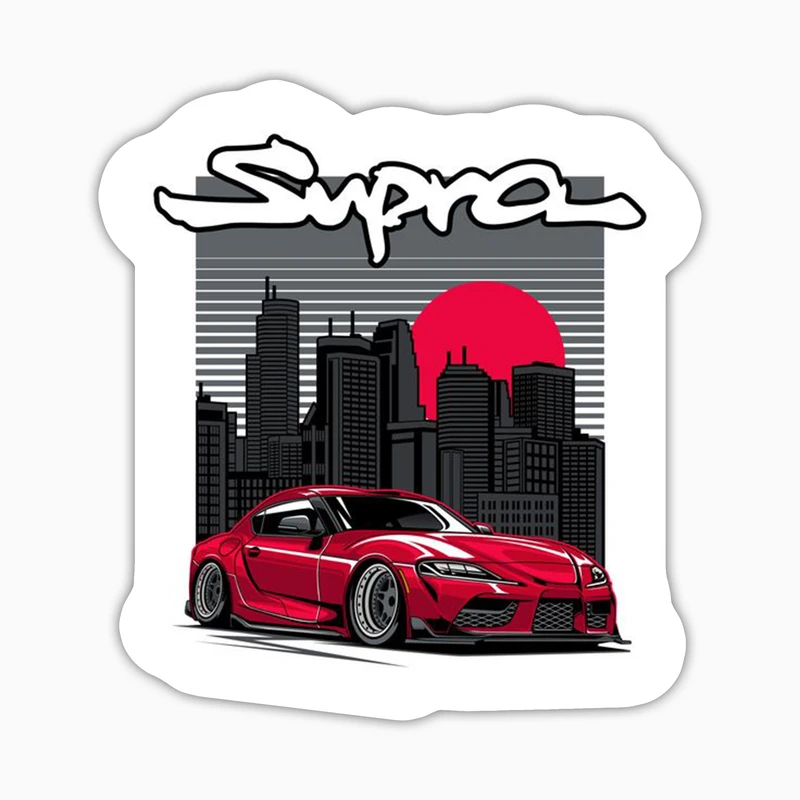 استیکر لپ تاپ و موبایل بووم طرح ماشین مدل Red Supra کد LA37