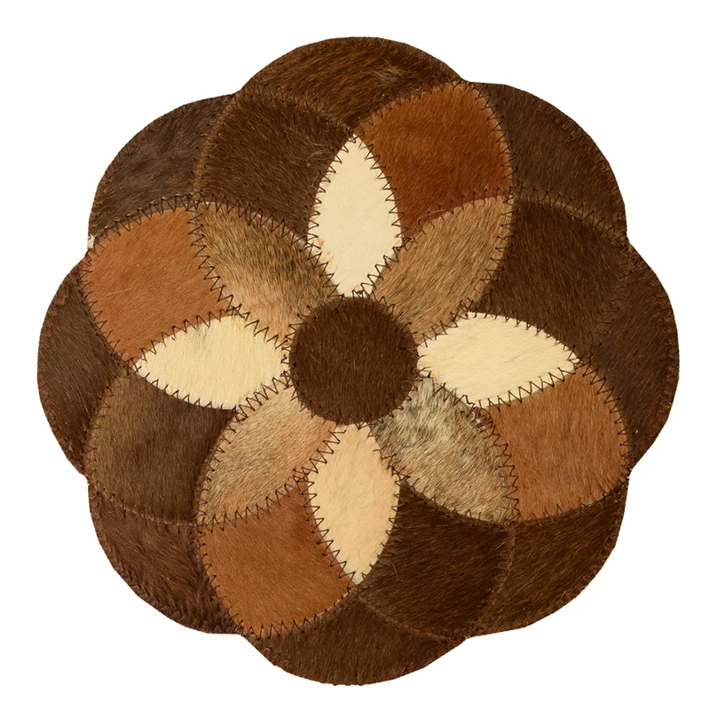 رومیزی کلاژ چرم و پوست مدل گل کد 0056