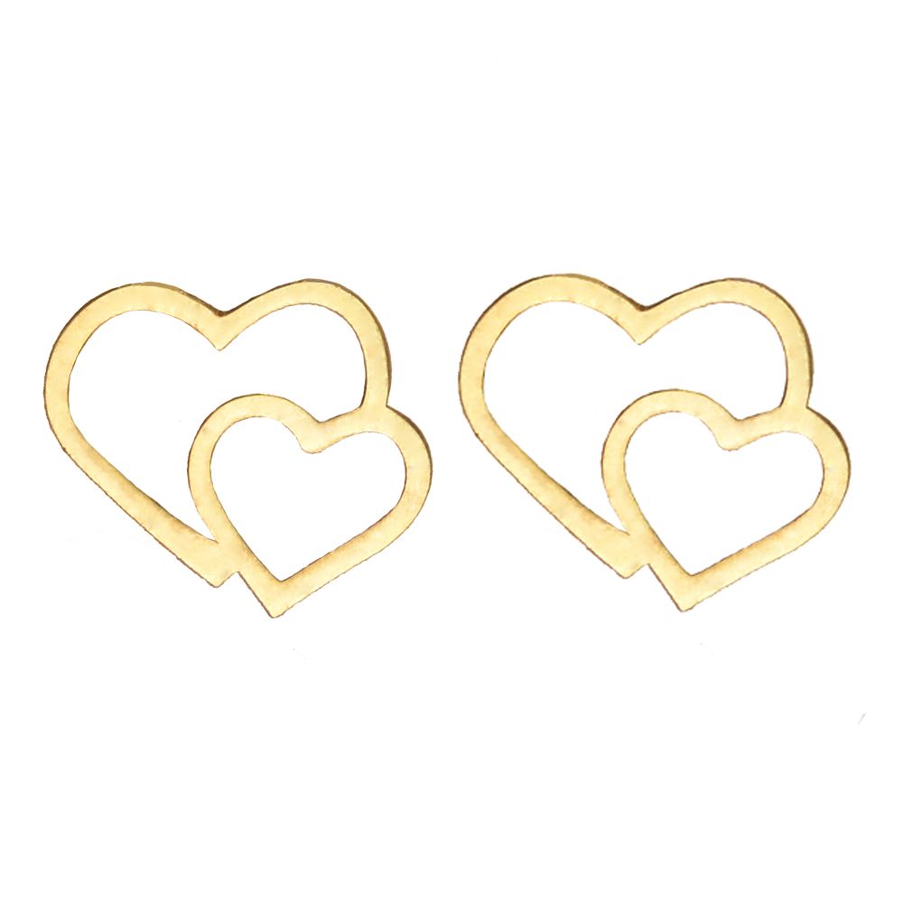 گوشواره طلا 18 عیار زنانه کرابو طرح قلب مدل Kr5021 -  - 1
