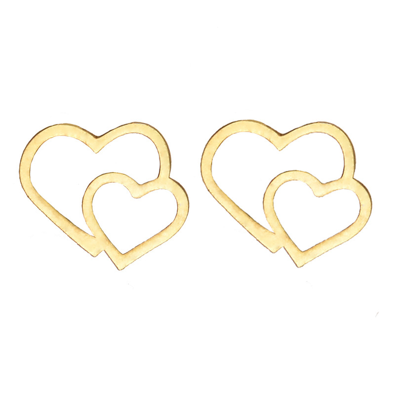 گوشواره طلا 18 عیار زنانه کرابو طرح قلب مدل Kr5021 - 2