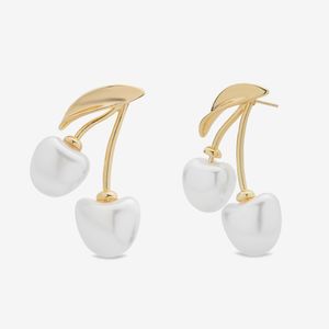 گوشواره میخی زنانه استیل طرح گیلاس مدل 24