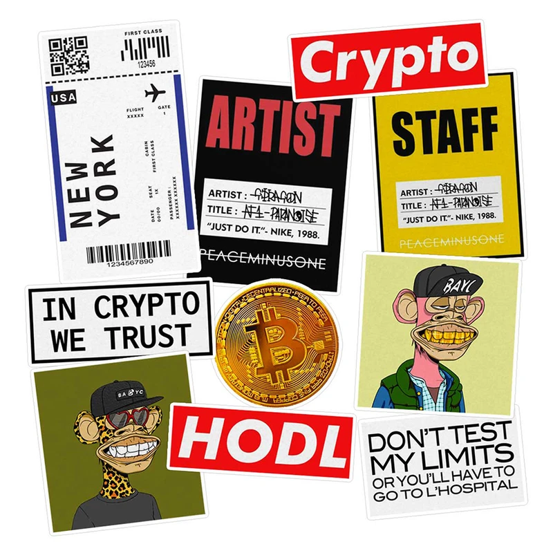 استیکر لپ تاپ ماسا دیزاین طرح CRYPTO کد COLS16 مجموعه 10 عددی