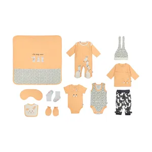 ست 13 تکه لباس نوزادی دخترانه نیلی مدل خرگوش خال خال کد 3907