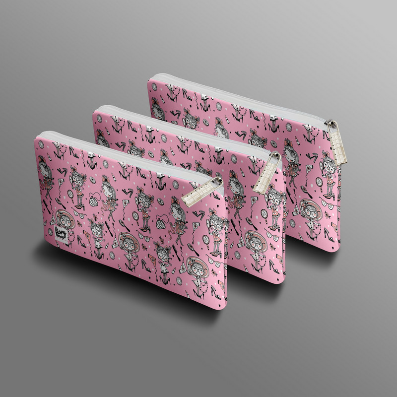 جامدادی مستر راد مدل دختر کیوت طرح میکاپ کد fiory 2029