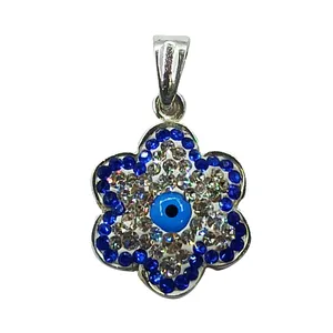 آویز گردنبند نقره زنانه سلین کالا مدل چشم زخم طرح گل ce-k285