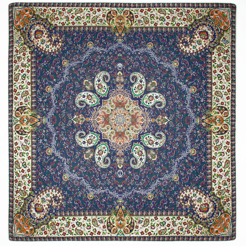 رومیزی ترمه رضایی طرح هامون مدل مربع