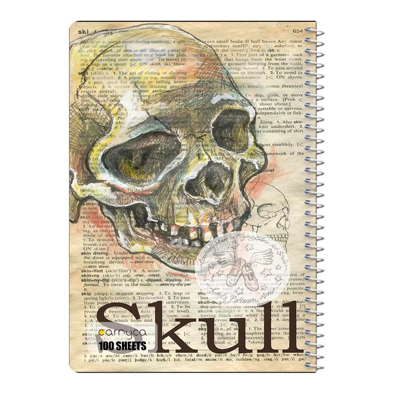 دفتر مشق 100 برگ سیمی کارنیکا طرح روزنامه وینتج اسکلت Vintage Newspaper Skeleton کد 70763