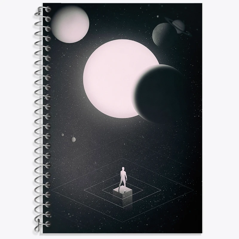 دفتر زبان 50 برگ خندالو مدل دو خط طرح فضایی کد F96