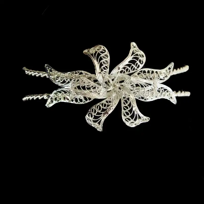 شکلات خوری ملیله کاری مدل دسته گلی کدF140