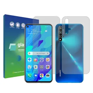 Glass Pro Resistant model Transparent screen protector suitable for Huawei nova 5T mobile phone along with the back of the phone