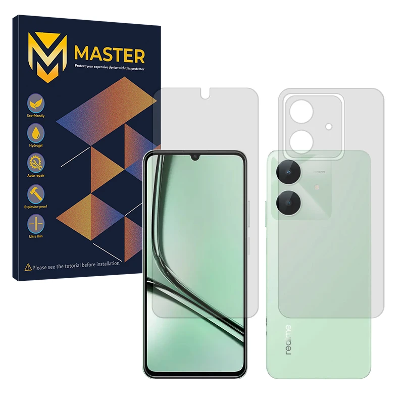 محافظ صفحه نمایش مات مستر مدل Resistant مناسب برای گوشی موبایل ریلمی Note 60X به همراه محافظ پشت گوشی