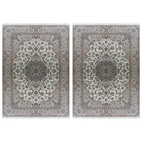 فرش دستباف 9 متری مدل نایین کد  013- 012 زمینه کرم مجموعه 2 عددی