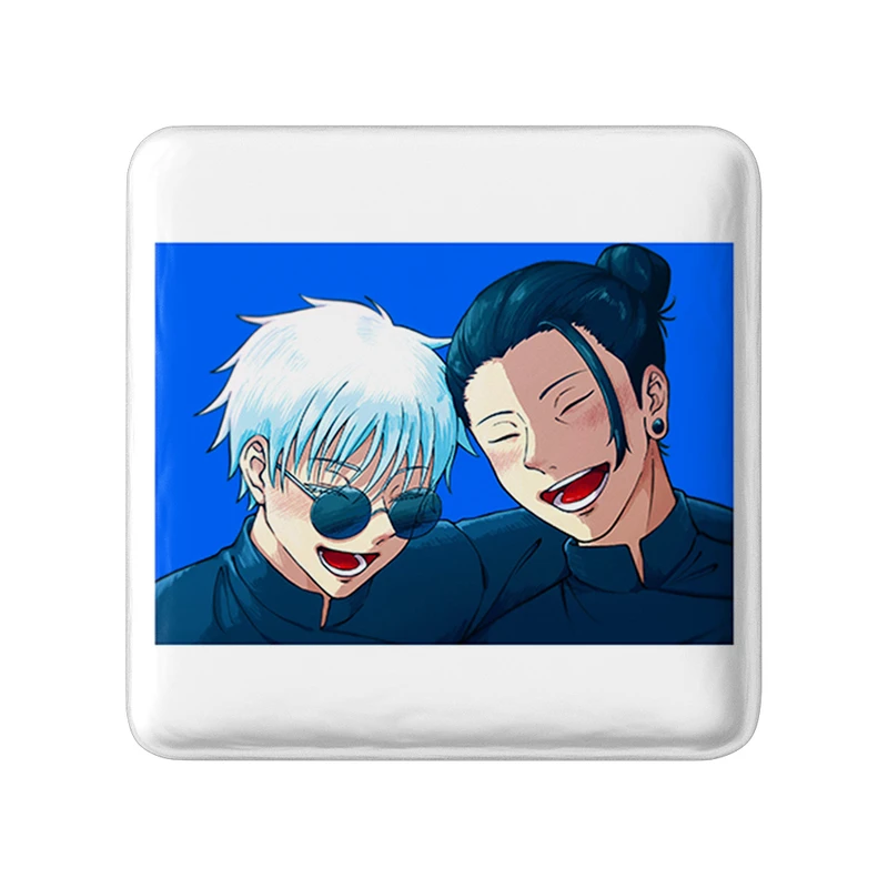 مگنت خندالو طرح گتو و گوجو ساتورو انیمه جوجوتسو کایزن Jujutsu Kaisen مدل مربعی کد 30180