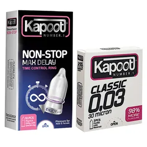 کاندوم کاپوت مدل NON-STOP بسته 10 عددی به همراه کاندوم کاپوت مدل Classic بسته 3 عددی