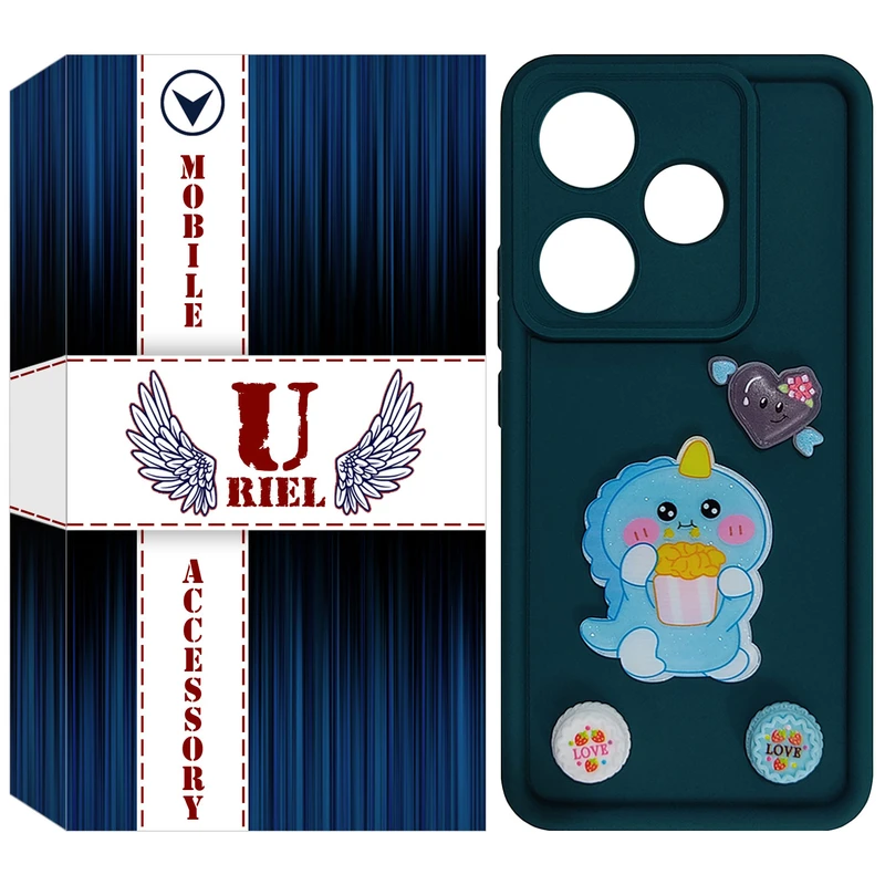 کاور یوریل قاب مدل سولید عروسکی طرح 2 مناسب برای گوشی موبایل شیائومی Redmi 13 4G / Poco M6 4G